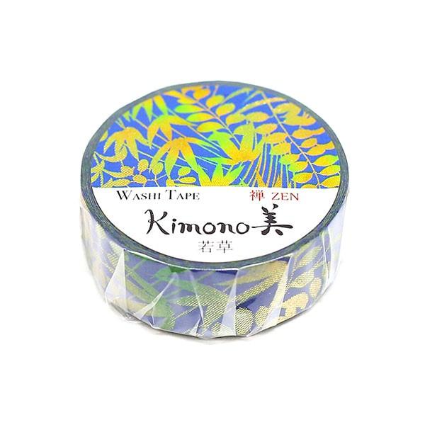 マスキングテープ  kimono美 カミイソ産商 禅 粋タイプ 若草 GR-3009 15mm×7ｍ｜wrappingclub1｜02