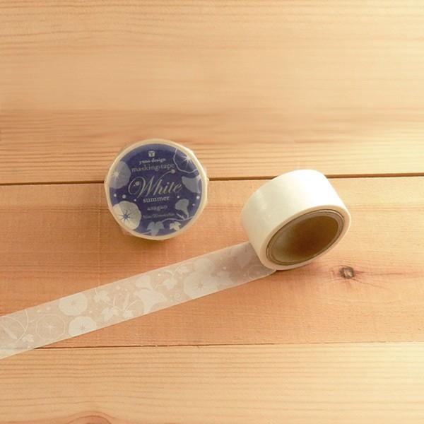 マスキングテープ ROUND TOP 丸天産業 ラウンドトップ yano design White summer asagao 20mm×8m