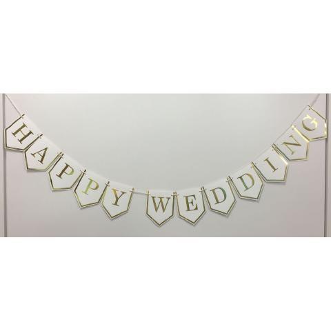 花岡 ペーパーインテリジェンス デコレーション ペーパーガーランド フラッグガーランド Happy Wedding シモジマラッピング倶楽部 通販 Paypayモール