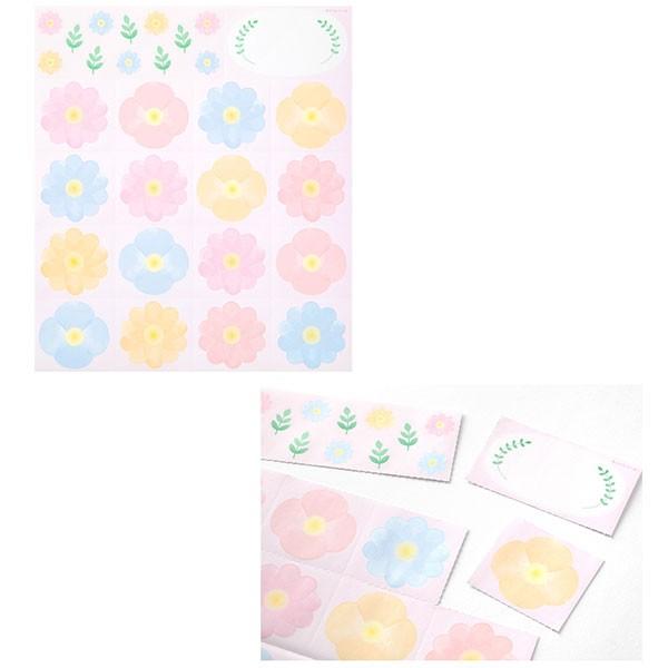 MIDORI（ミドリ） 色紙 寄せ書き カラー色紙用シール 花柄 色紙別売り