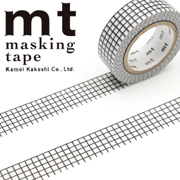 マスキングテープ mt カモ井加工紙 mt 1P （15mmｘ7m） MT01D400 方眼 ブラック