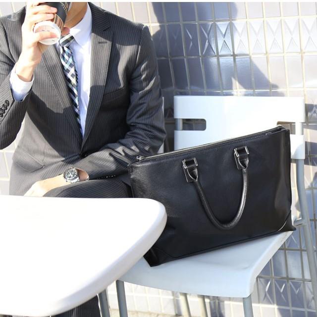 【全面銀付き革】ビジネストートバッグ メンズ 本革 レザー 大容量 バッグ 鞄 ビジネス 仕事 通勤 男性 anday 銀面 トート オイルレザー プルアップ |  | 08