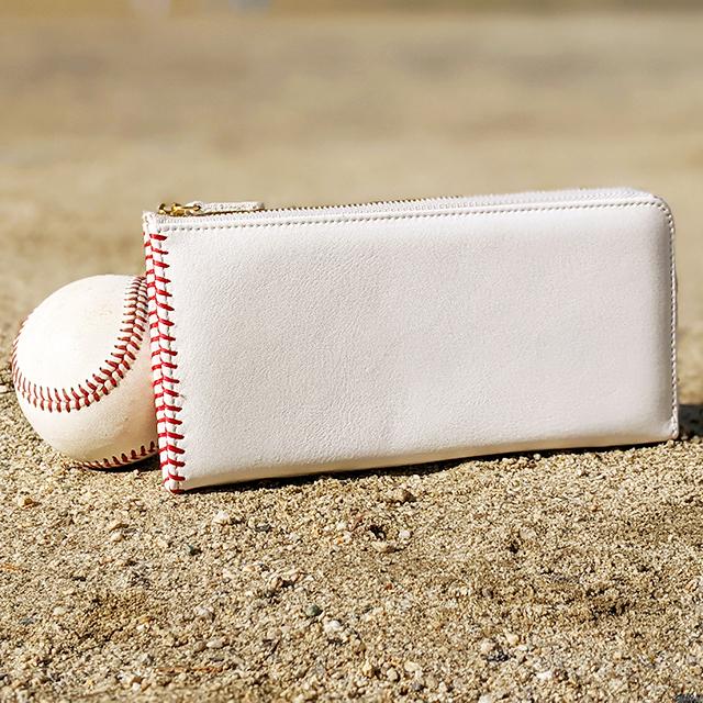 野球好きに届け！グラブとボールの革からできた長財布 野球 グローブ ベースボール ボール 革 レザー 財布 本革 バット デザイン 野球部 マネージャー |  | 07