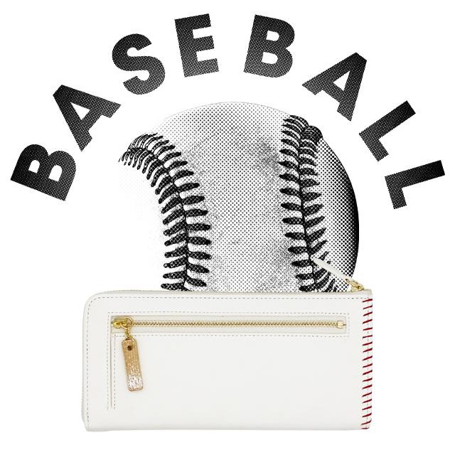 野球好きに届け！グラブとボールの革からできた長財布 野球 グローブ ベースボール ボール 革 レザー 財布 本革 バット デザイン 野球部 マネージャー |  | 04