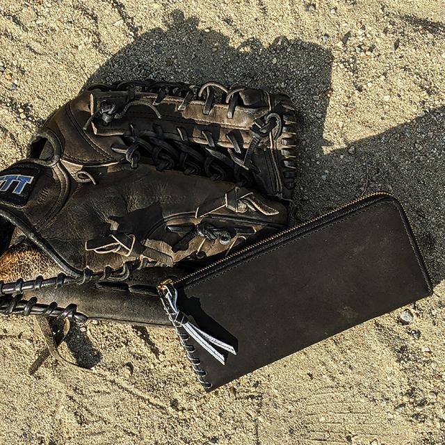 野球好きに届け！グラブとボールの革からできた長財布 野球 グローブ ベースボール ボール 革 レザー 財布 本革 バット デザイン 野球部 マネージャー |  | 10