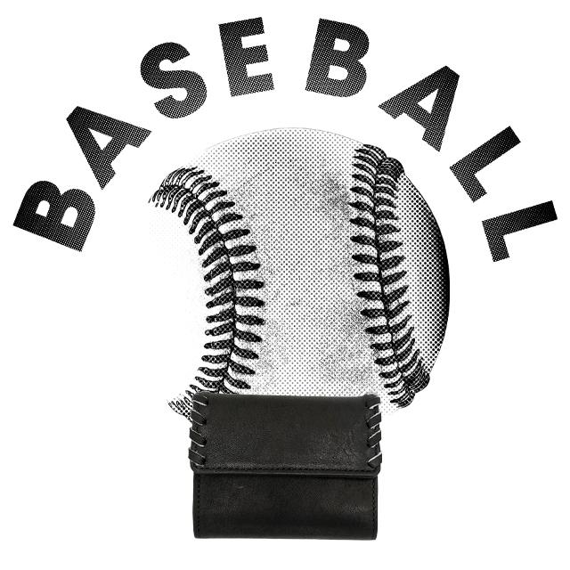 【ボールとグラブの素材からできた財布】ベースボール 三つ折り財布 野球 グローブ 極小財布 メンズ レディース 本革 雑貨 プレゼント おしゃれ ギフト |  | 01
