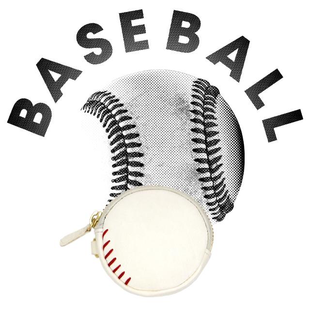 ボールとグラブの革からできたコインケース グローブ レザー 本革 硬式 ベースボール 小銭入れ baseball-07 | 