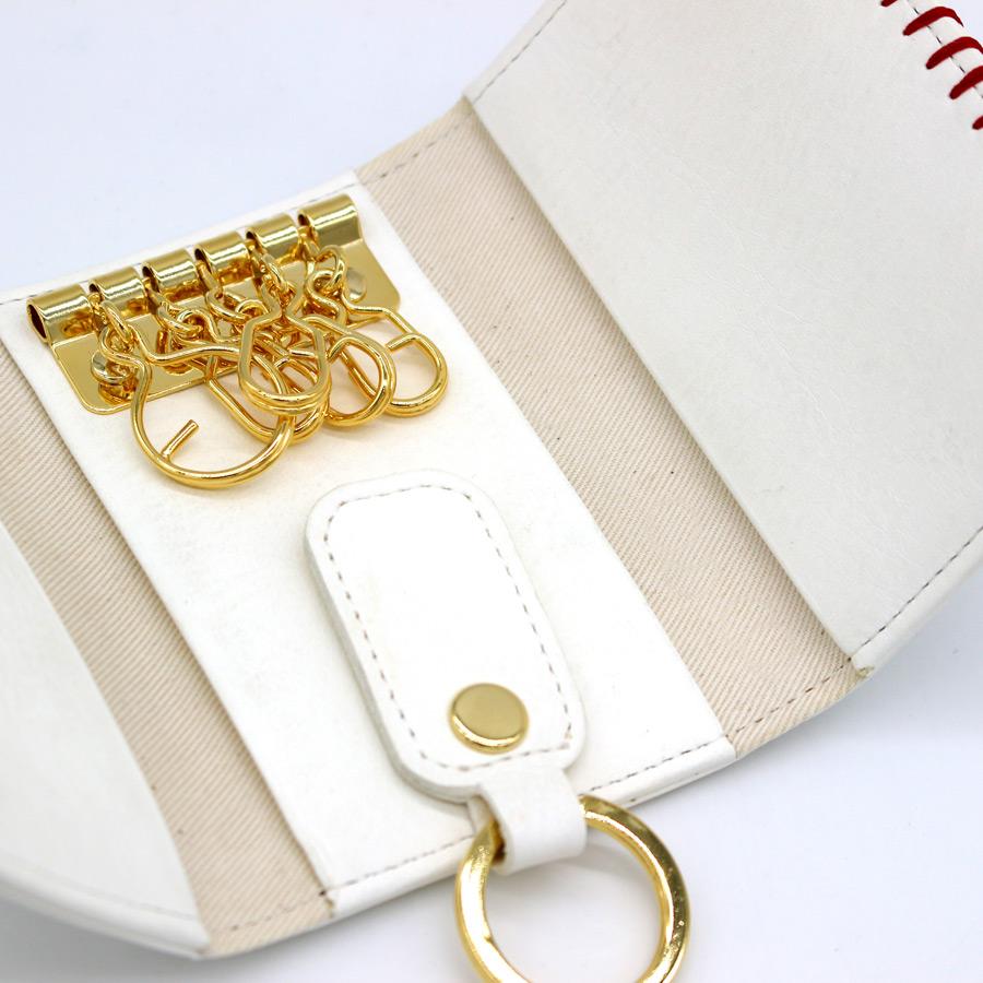 ボールとグラブの革からできたキーケース グローブ レザー 本革 硬式 ベースボール 鍵 ETCカード baseball-08 |  | 03