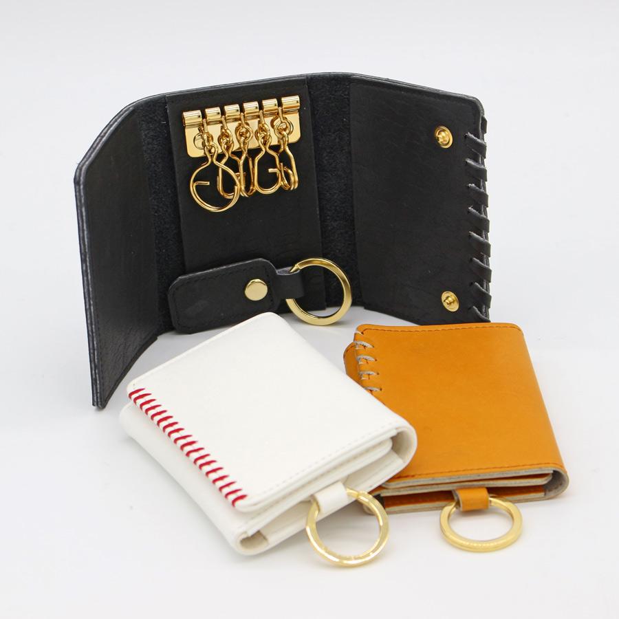 ボールとグラブの革からできたキーケース グローブ レザー 本革 硬式 ベースボール 鍵 ETCカード baseball-08 |  | 09