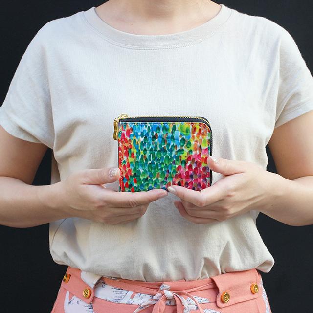 本革財布 エナメル　エナメル革　ゼブラ　鮮やか プリント革　コンパクト ファスナー財布 |  | 03