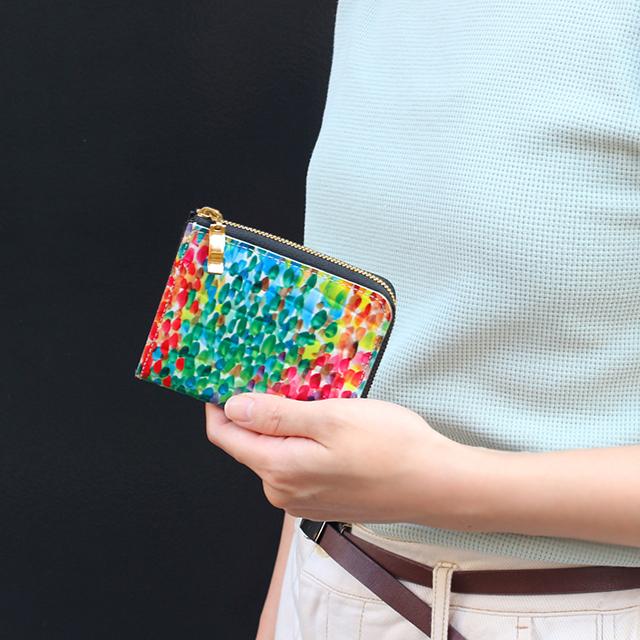 本革財布 エナメル　エナメル革　ゼブラ　鮮やか プリント革　コンパクト ファスナー財布 |  | 05