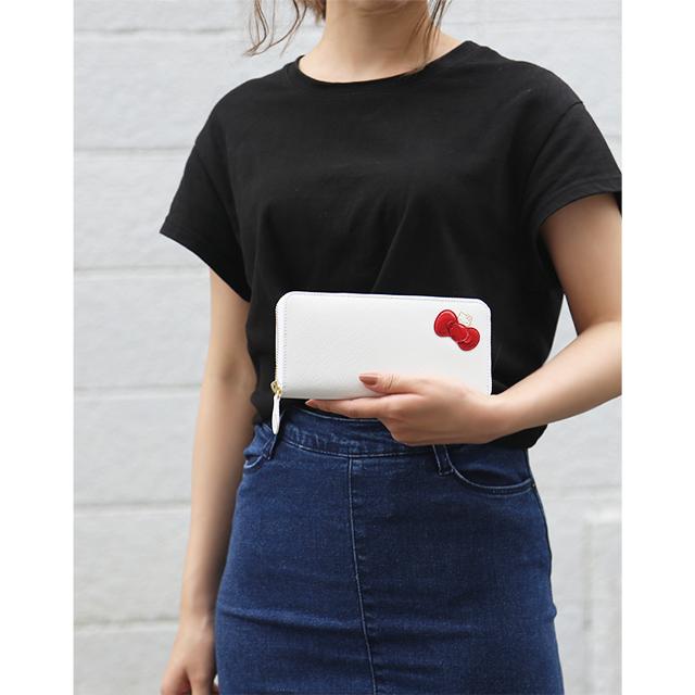 【大人のためのキティちゃん】汚れにくい 本革 長財布 ハローキティ キティちゃん レディース 使いやすい レザー ファスナー 女性 エナメル | ハローキティ | 07