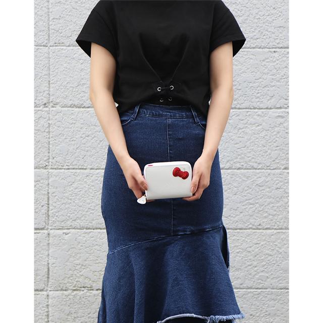 【大人のためのハローキティ】汚れにくい 本革 二つ折り財布 キティちゃん レディース 折財布 レザー 女性 エナメル 大人 可愛い かわいい | ハローキティ | 06