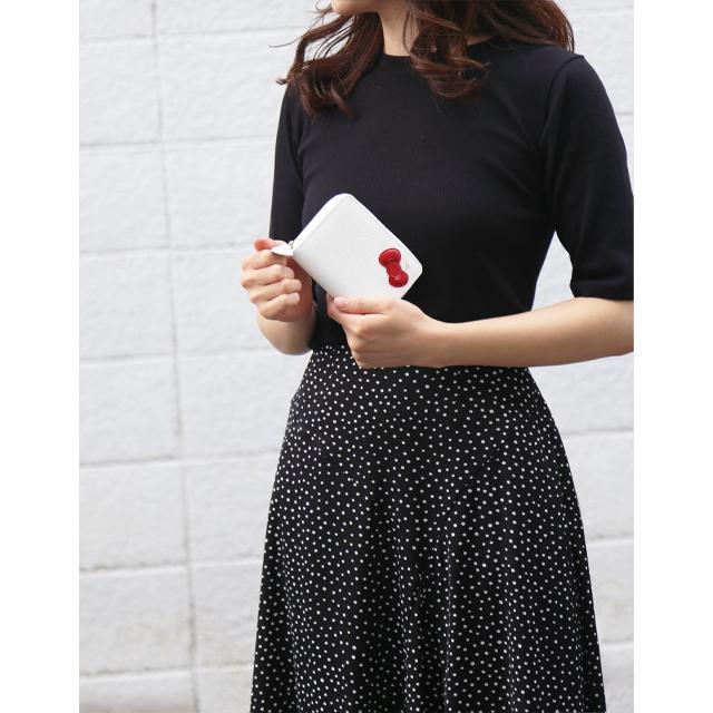 【大人のためのハローキティ】汚れにくい 本革 二つ折り財布 キティちゃん レディース 折財布 レザー 女性 エナメル 大人 可愛い かわいい | ハローキティ | 07