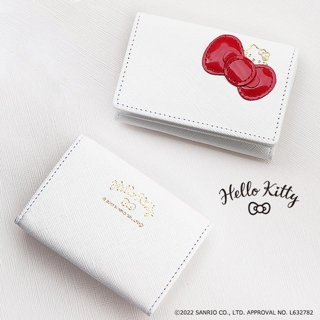 【大人可愛いキティちゃん】本革 三つ折り財布 ハローキティ レディース 極小 折財布 レザー 女性 エナメル キティ 財布 かわいい グッズ サンリオ キャラクター | ハローキティ | 01