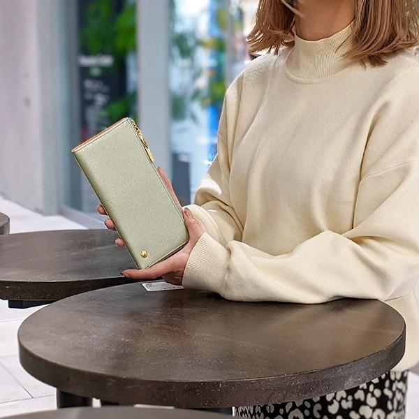 プリズムエナメルレザー】本革 レディース 長財布 パール レザー