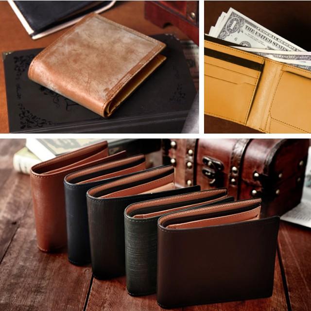 財布 メンズ 二つ折り 本革 薄い 二つ折り財布 メンズ ブランド 革 使いやすい 小さい ブライドルレザー 財布 プレゼント 彼氏 ギフト |  | 06