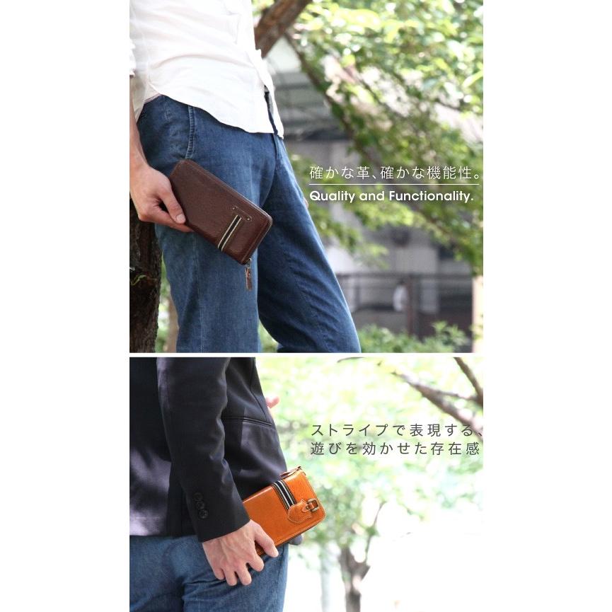 トスカーナ産イタリアンレザー 長財布 メンズ VEOL 革 おしゃれ ストライプ 本革 薄い 男性 プレゼント ギフト かっこいい 使いやすい |  | 01