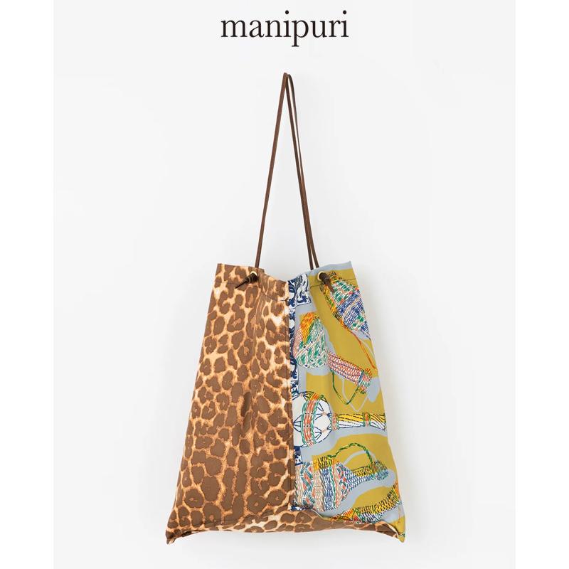 manipuri（マニプリ） ＜プリントトートバッグL＞コラージュウィッカー