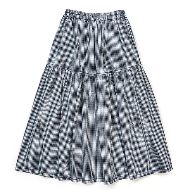 ◯ ドットアンドストライプス ◯ 新品　60sギンガム スモッキングスカート homspun（ホームスパン） ハイカウントギンガム＆ストライプ スカート