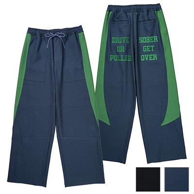 SYUMAN. / ストレートパンツ/1/ポリエステル/NVY/AD-B23ss-11 SYUMAN.(シュウマン) STAMP-LESS motocross pants モトクロスパンツ AD