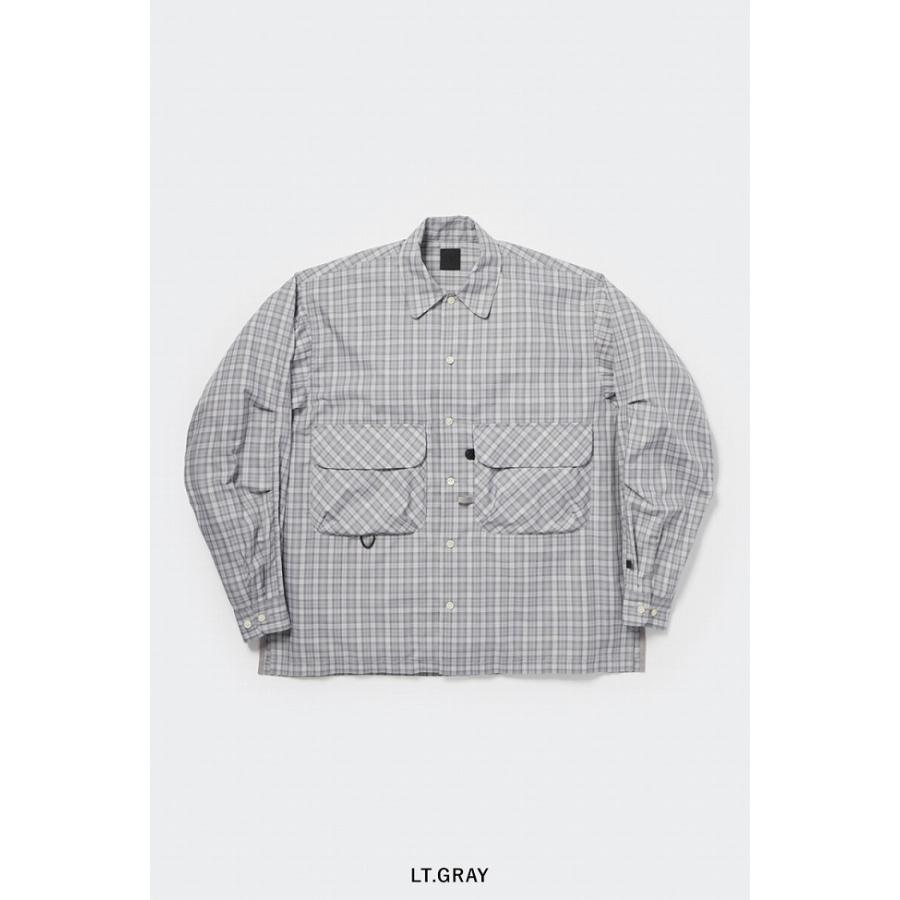 Point-Vue プリーツ　シワ加工　シャツ DAIWA PIER39（ダイワ ピア39） TECH SPORTS OPEN COLLAR SHIRT L/S