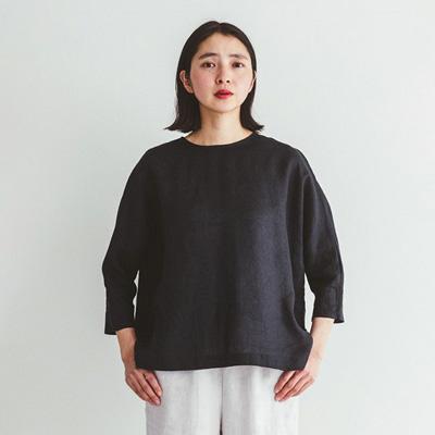 fog linen work（フォグリネンワーク） NINA TOP BLACK ニナ トップ