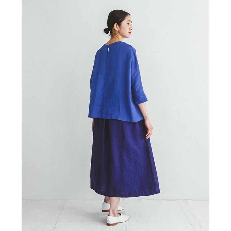 フォグリネンワーク　ソリンヌパンツ　ブルーアドリアティック fog linen work フォグリネンワーク SOLINE PANTS BLEU
