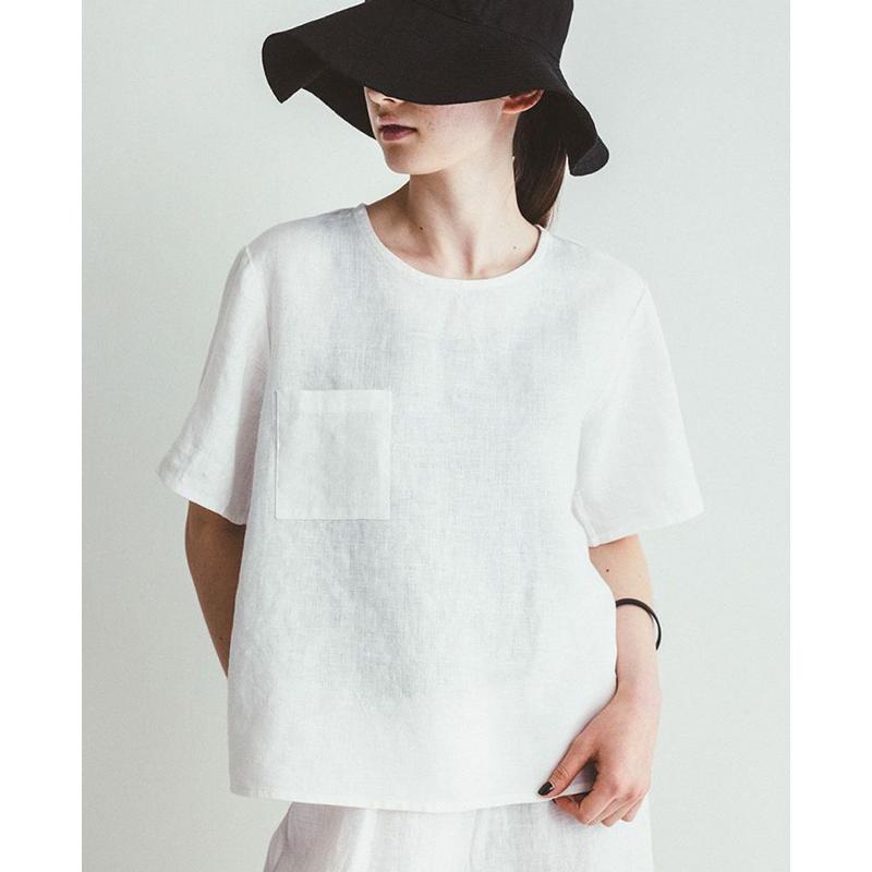 fog linen work（フォグリネンワーク） ケリー トップ ホワイト LWA581