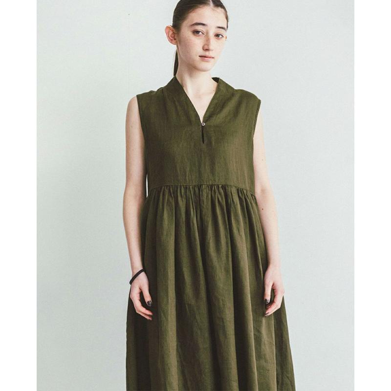 fog linen work フォグリネンワーク ALISE DRESS OLIVE アリーゼ