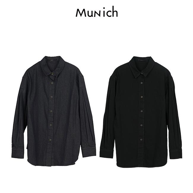 Munich（ミューニック） 8ozウォッシュデニムタックスリーブシャツ