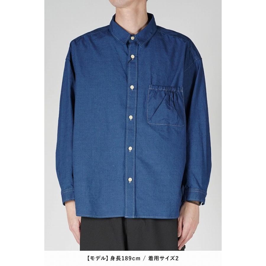 refomed refomed(リフォメッド) WRIST PATCH WIDE SHIRT CHAMBRAY