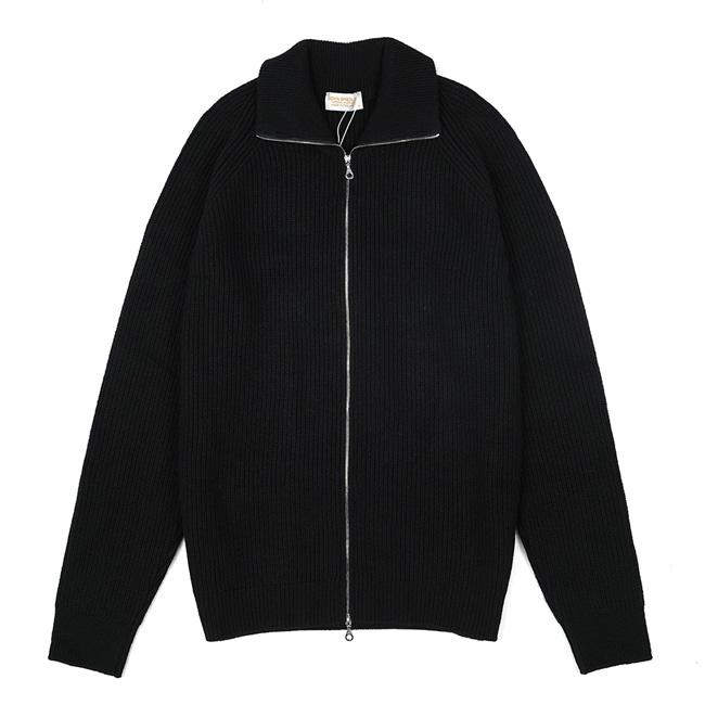 JOHN SMEDLEY ブラック ジップアップ JOHN SMEDLEY（ジョンスメドレー） メンズ 7G 長袖ジップカーディガン