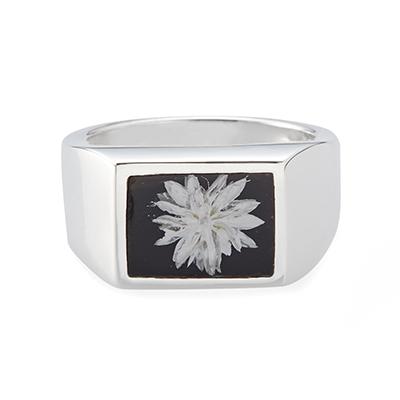XOLO 　ブラック　フラワーシグネットリング　約19号 XOLO XOLO(ショロ) Signet Ring with Black Flower シグネットリング