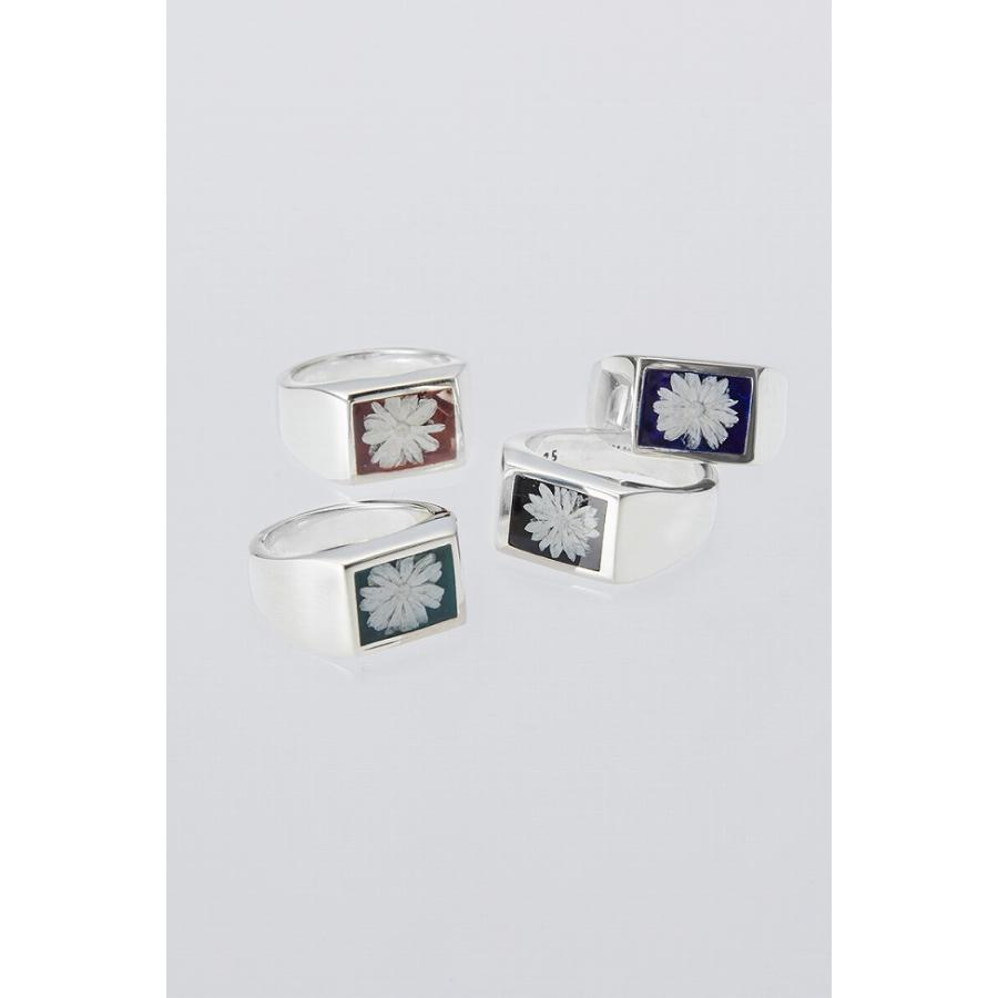 XOLO XOLO(ショロ) Signet Ring with Deep Blue Flower シグネット