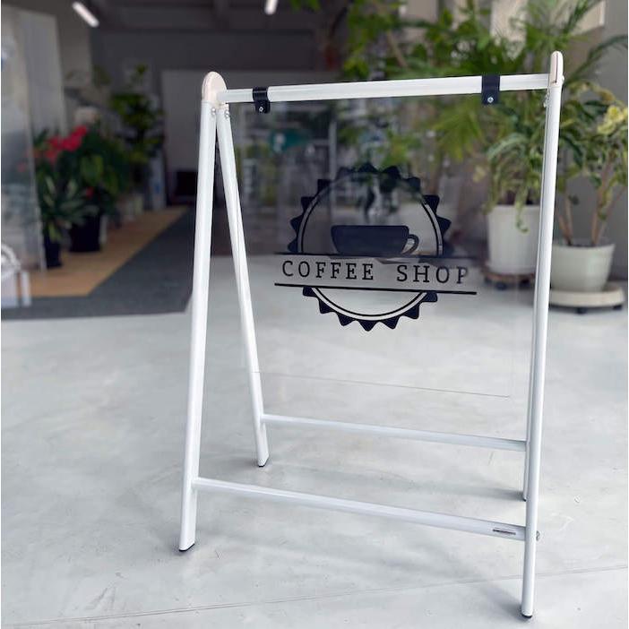 【データ製作】Bサイン 透明仕様 透明アクリル 看板 店舗用 バリケード型 看板 スタンド 立て看板 バリケードサイン 注意喚起 屋内 |  | 03