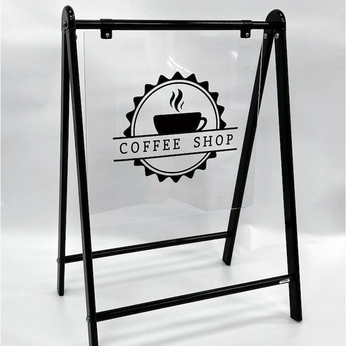 【データ製作】Bサイン 透明仕様 透明アクリル 看板 店舗用 バリケード型 看板 スタンド 立て看板 バリケードサイン 注意喚起 屋内 |  | 05