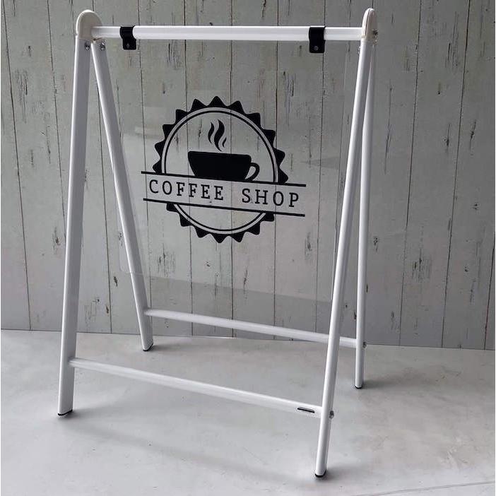 【データ入稿】Bサイン 透明仕様 透明アクリル 看板 店舗用 バリケード型 看板 スタンド 立て看板 バリケードサイン 注意喚起 屋内 |  | 04