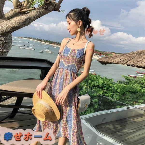 ドレス レディース ビーチワンピース チュニック シフォン 花柄 夏 小柄 キャミワンピース シャーリング 旅行 スリム ロング丈 着痩せ Qxqsg6c36a 幸せホーム 通販 Yahoo ショッピング