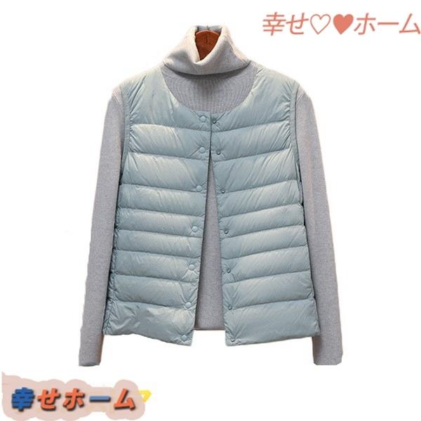 17特集 ノーカラー レディース ダウンベスト アウター 保温性 秋冬 インナーダウン 無地 冬コート 着膨れせず 厚め 洗える カジュアル 耐久性 Ortho99plus1 Com
