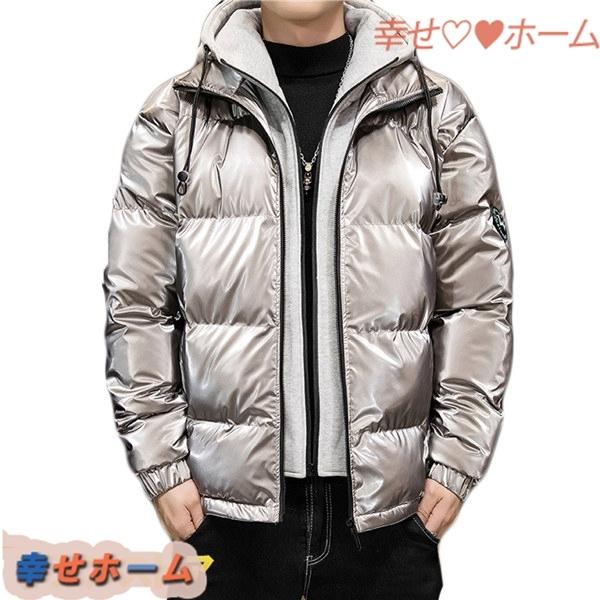 冬用 ホワイトダックダウン90 メンズ コート アウター ダウンジャケット ダウンコート 韓国風 ファッション フェイクツーピース ダウンコート 光沢 ホワイトダックダウン90 暖かい 英字柄 Scxge434b3 幸せホーム 新登場の