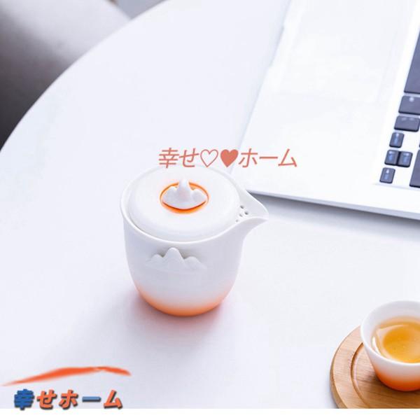 ティーカップ 急須 4客セット グラデーション ティーポット 陶器 茶入 携帯用 旅行 コンパクト 茶缶 茶盤 軽量 持ち運び便利 北欧風｜wrsmstore2｜17