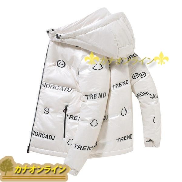 楽天ランキング1位 ダウンコート 厚手 ホワイトダックダウン エナメル光沢 ダウンジャケット ジャケット メンズ レディース 韓国風 総柄 英字柄 暖かい ダウンコート カラー ブラック Pathwaysfl Org