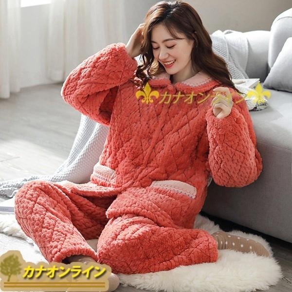 おトク お肌に優しい コーラルフリースパジャマ レディース パジャマ ふわふわ 防寒 柔らか 長袖 保温 秋冬 おしゃれ ルームウェア 韓国風 パジャマ カラー Mzd9642レッド Www Mplrdc Org My