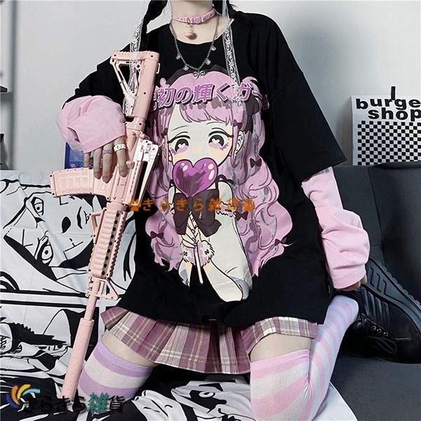 かっこいい シャツ アニメかわいい女の子プリント 長袖 原宿系 ゆるい レディースファッション 病みかわいい おしゃれ コットン 春夏 Dzhxgb170aa きらきら雑貨 通販 Yahoo ショッピング