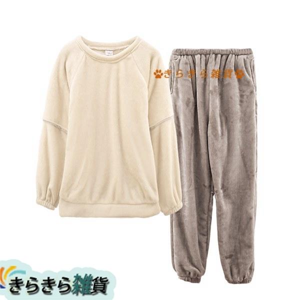 ルームウェア レディース 冬 秋 シンプル 無地 パジャマ フランネル 女性用 暖かい もこもこ 北欧風 両面起毛 厚手 滑らか 冷え取り Vni8q981si レディースファッション Jennilynproulx Com