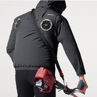 BURTLE 空調服 ネイビー/レッド ファン付き バートル 空調服 ネイビーS