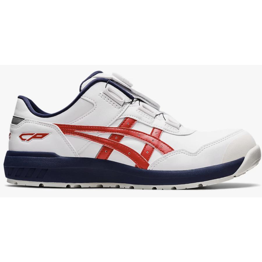 【未使用】asics BOA 安全靴 1273A029 26㎝ 白/紺/赤 ウィンジョブ アシックス 安全靴 CP306 BOA スニーカー ローカット