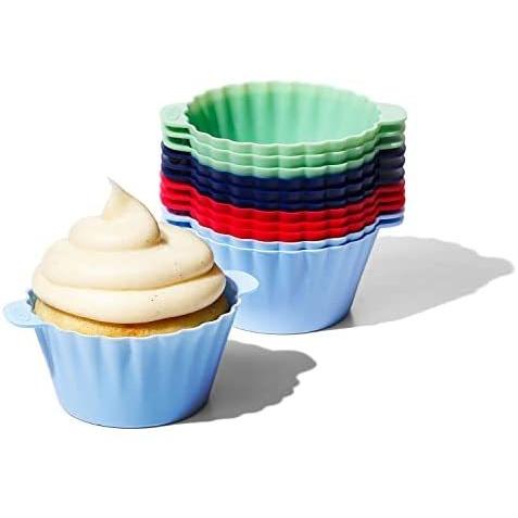 激安大特価 Oxo シリコン ベーキング カップ マフィン ケーキ型 12個セット マルチカラー 3 Oz Each