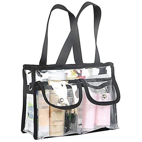 Luvodi 透明バッグ トートバッグ ビニール バッグ クリーンルーム プールバック 透明 ショルダーバッグ クリア Mサイズ X 1 送料無料 新品